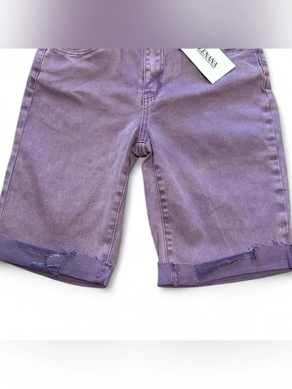 NWT Mineral Wash High-Rise Lilac Bermuda Shorts SMALL‎